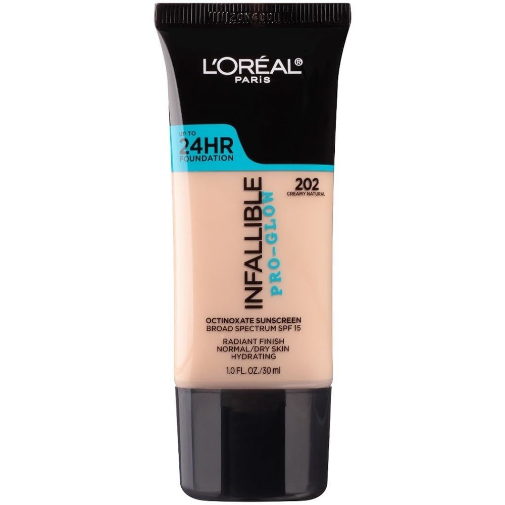 L’Oréal Paris Makeup Infallible Up to 24HR Pro-Glow Foundation, 202 Creamy Natural, 1 fl; oz.