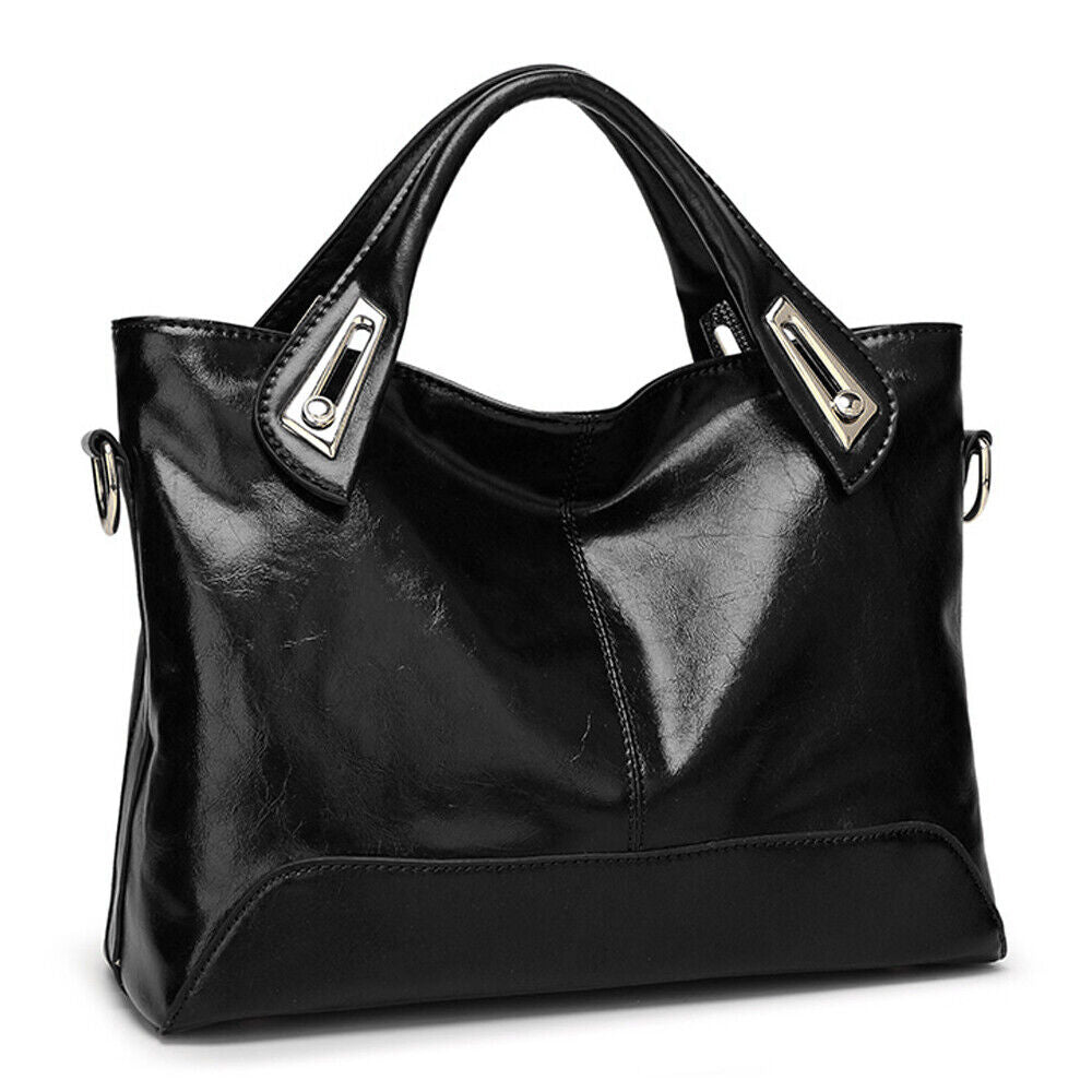 Women Large Soft PU Leather Tote Crossbody Satchel Shoulder Handbag Shopping Bag