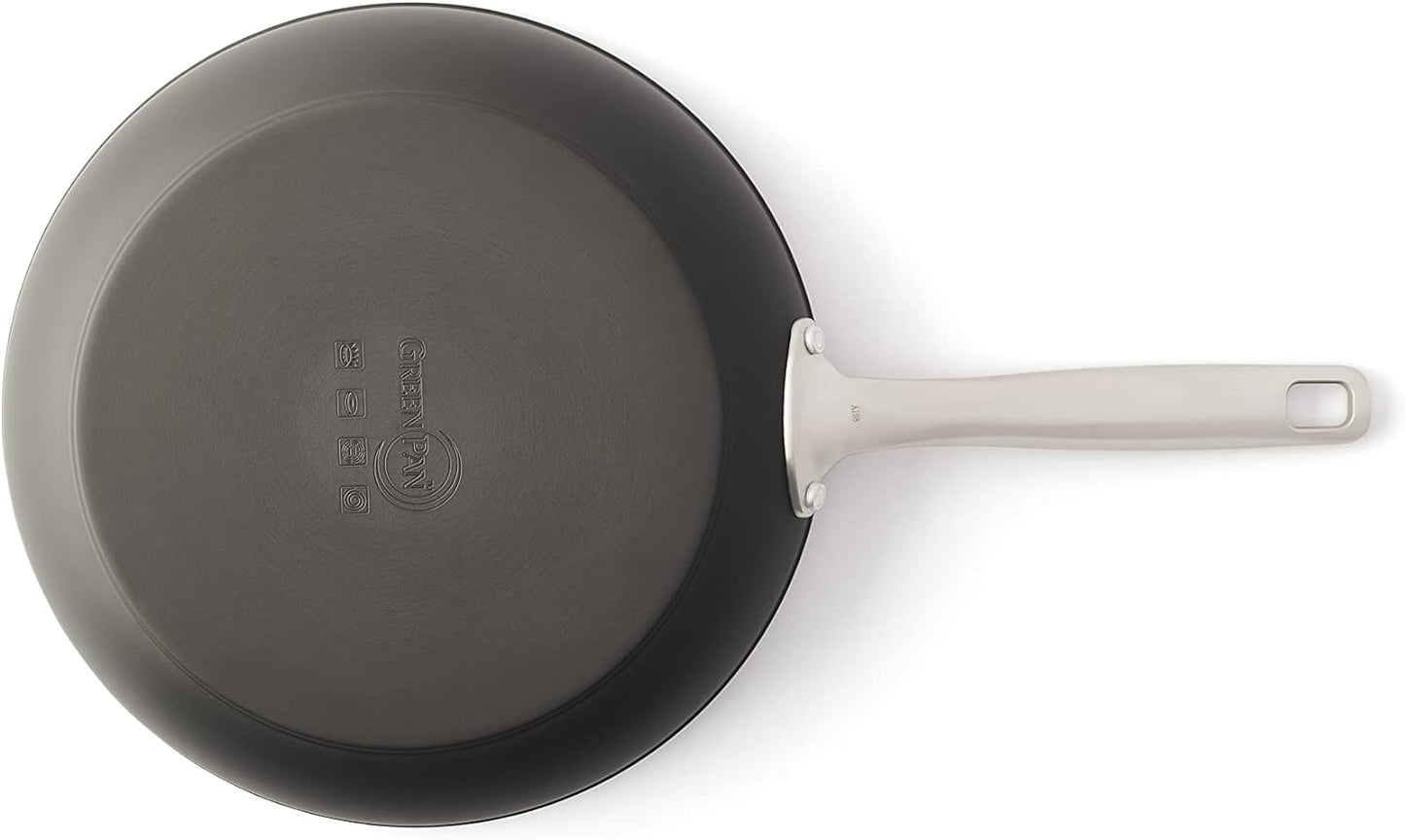 GreenPan Chatham Hard Anodized Healthy Ceramic Nonstick 8" and 10" Frying Pan Skillet Set, Omelette and Egg Pan, PFAS-Free, Dishwasher Safe, Oven Safe, Gray