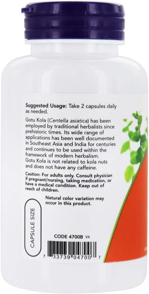 NOW Foods Gotu Kola, 450 mg, 100 Veg Capsules