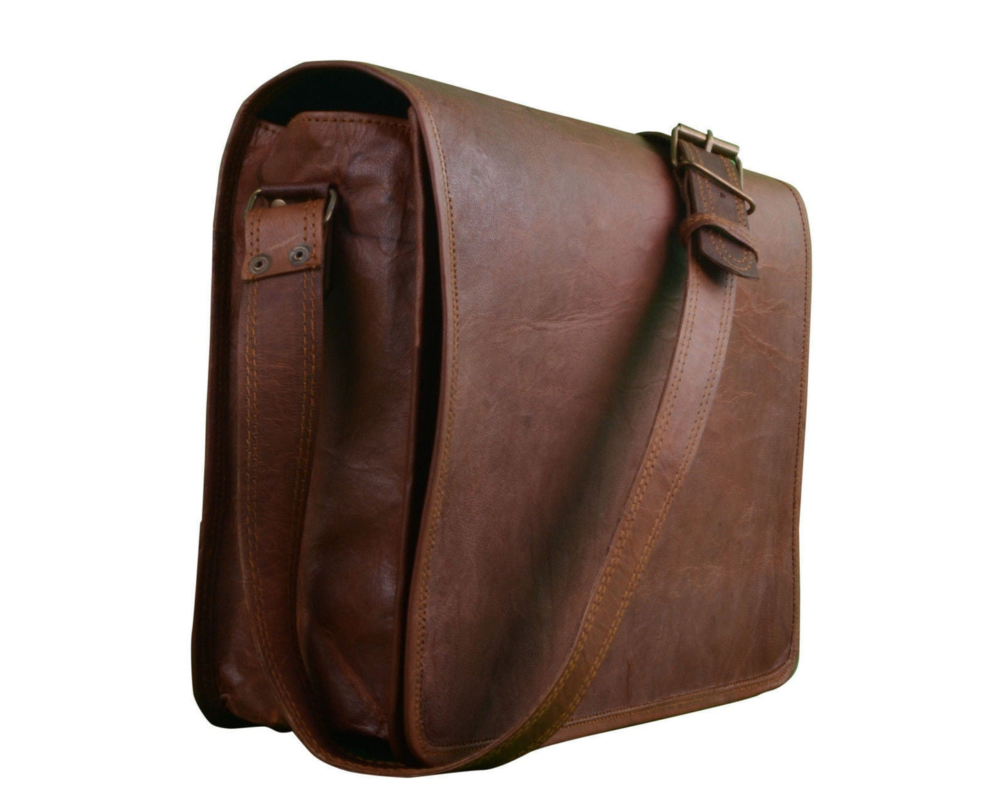 New Men's Handmade Genuine Vintage Leather Messenger Bag Shoulder Laptop Bag