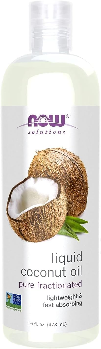 NOW Solutions, Liquid Coconut Oil, Light and Nourishing, Promotes Healthy-Looking Skin and Hair, 16-Ounce