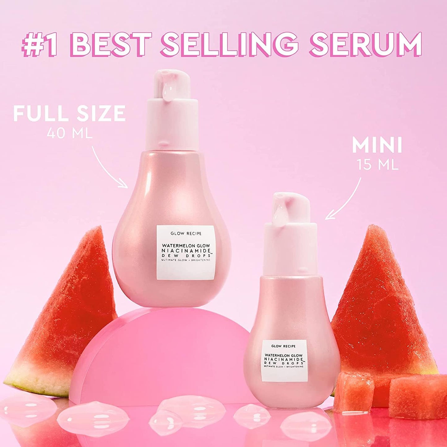 Glow Recipe Watermelon Glow Niacinamide Dew Drops Hydrating Serum with Hyaluronic Acid (40ml)