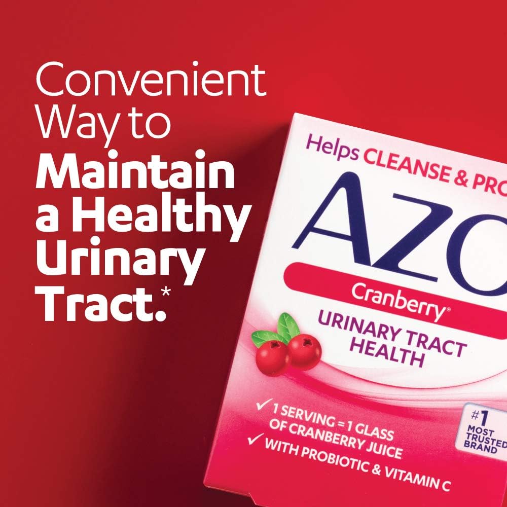 AZO Cranberry Supplement, Made with Concentrated Whole Fruit Cranberry Powder to Help Cleanse and Protect the Urinary Tract*, Sugar Free Cranberry Pills, Non-GMO, Softgels