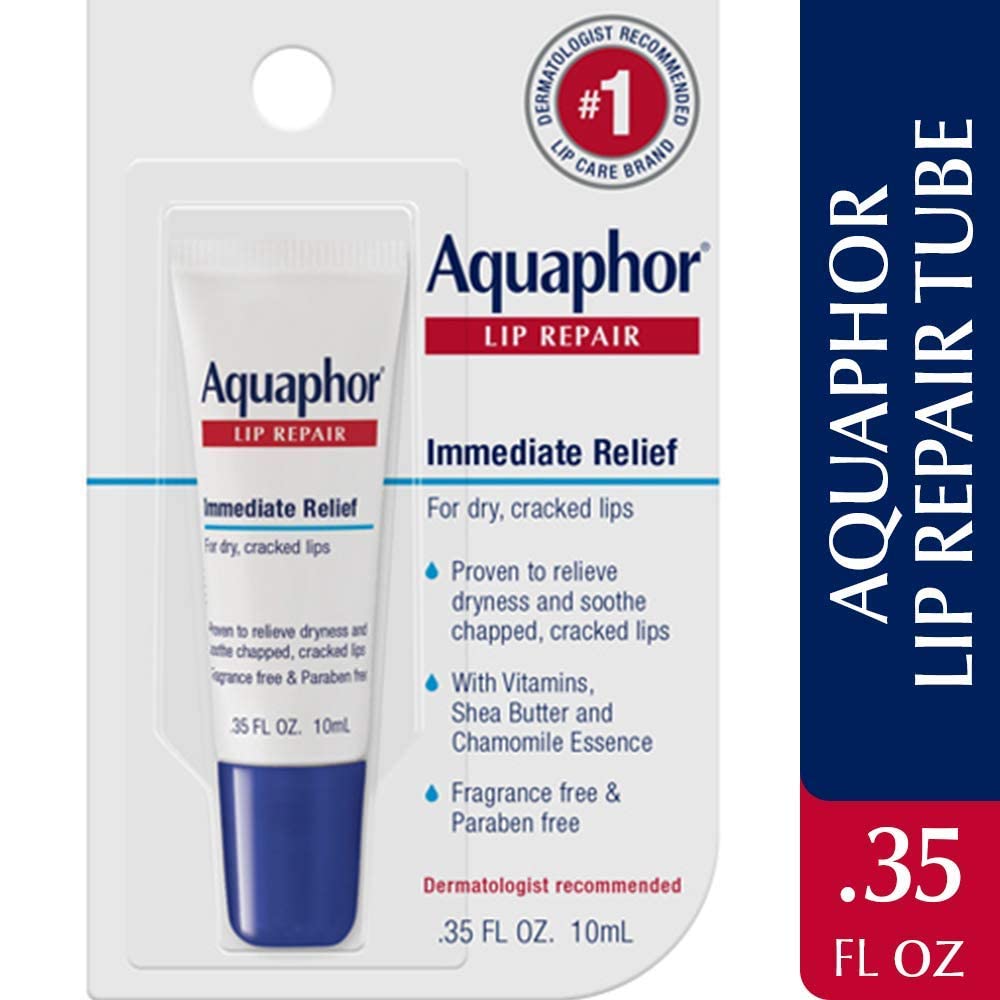 Lip Repair Ointment (Aquaphor ) - Long-lasting Moisture to Soothe Dry Chapped Lips - .35 fl. oz. Tube