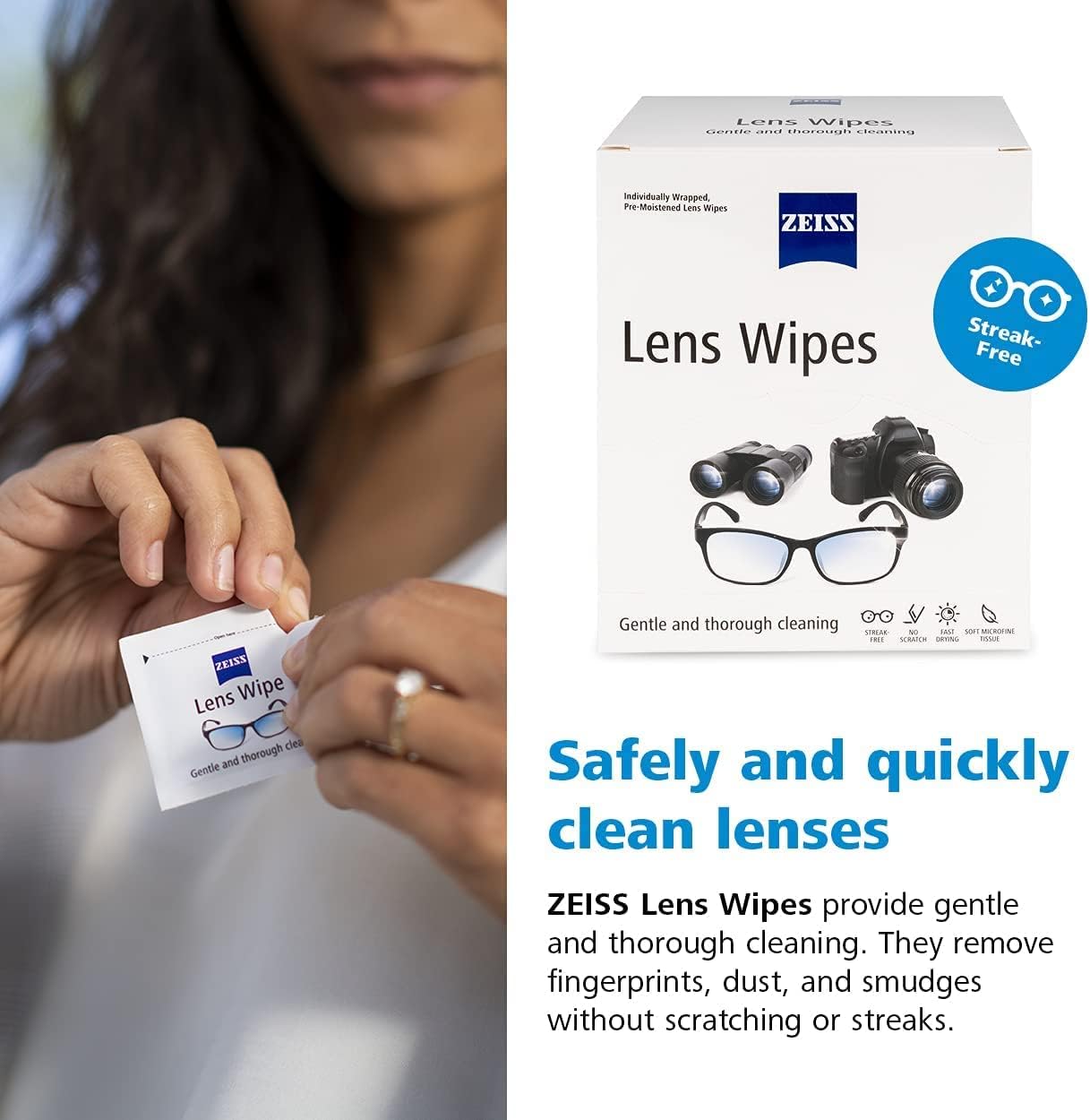 ZEISS Pre-Moistened Lens Cleaning Wipes, 600 Count