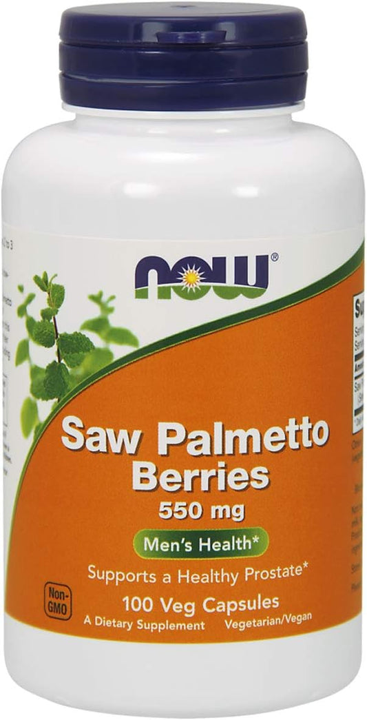 NOW Foods Saw Palmetto Berries, 550 mg, 100 Veg Capsules