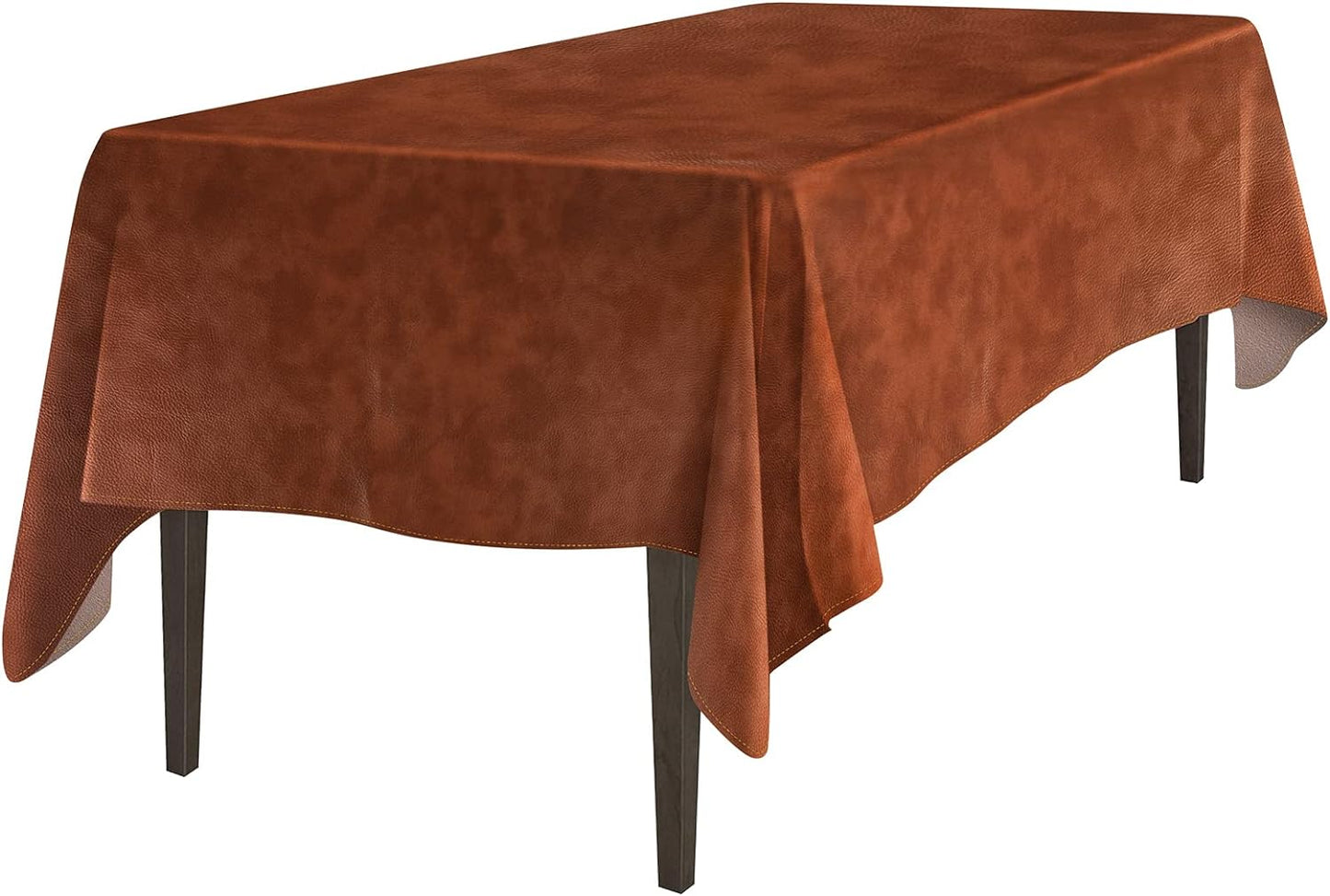 Linkidea Vegan Leather Table Cloth, Outdoor Camping Table Cover, 85" x 55" Wipeable Rectangle Dining Table Pads Protector for Coffee Table, Dining Room Table