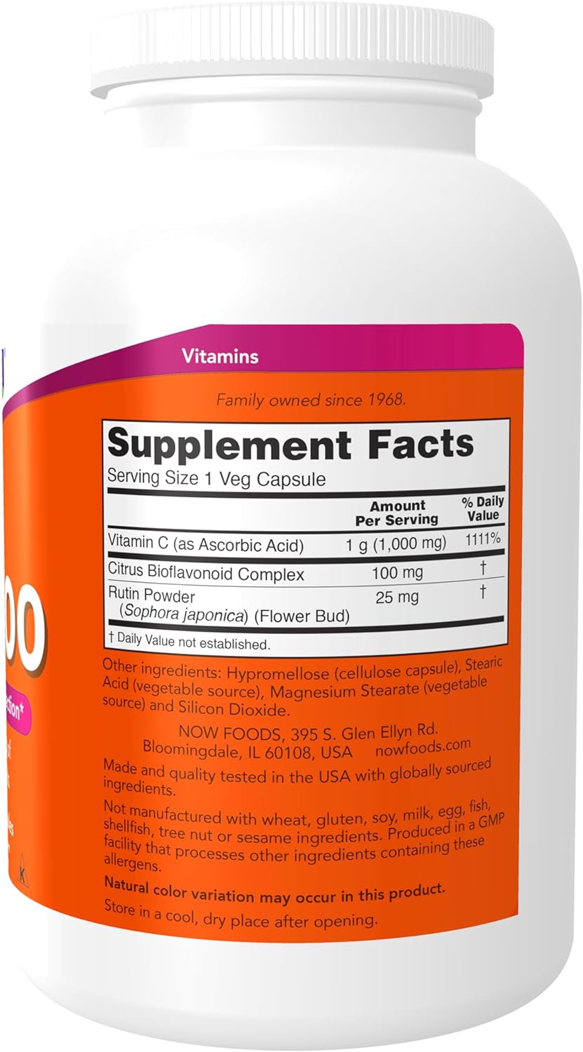 NOW Foods Vitamin C-1000, 100 Veg Capsules