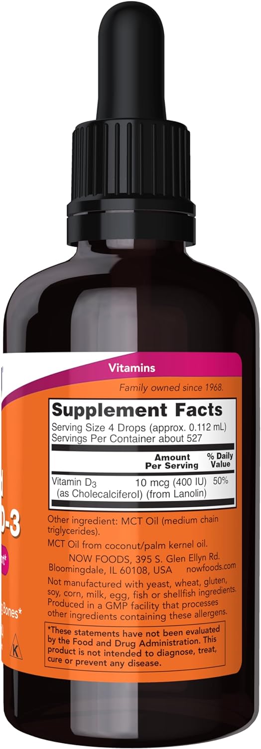 NOW Foods Vitamin D-3 Liquid, 2 fl. oz.