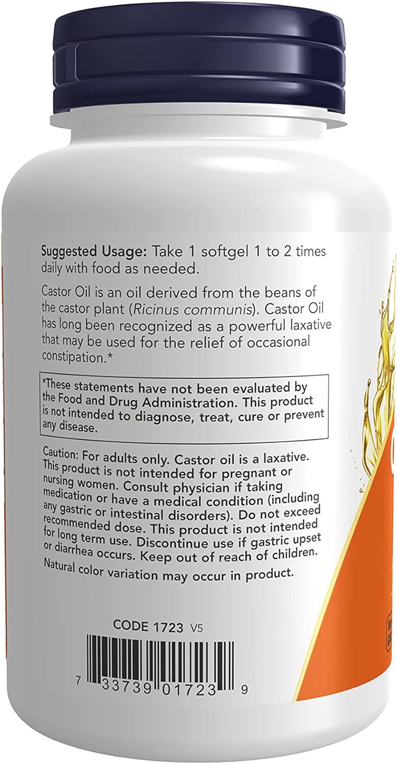 NOW Foods Castor Oil, 650 mg, 120 Softgels