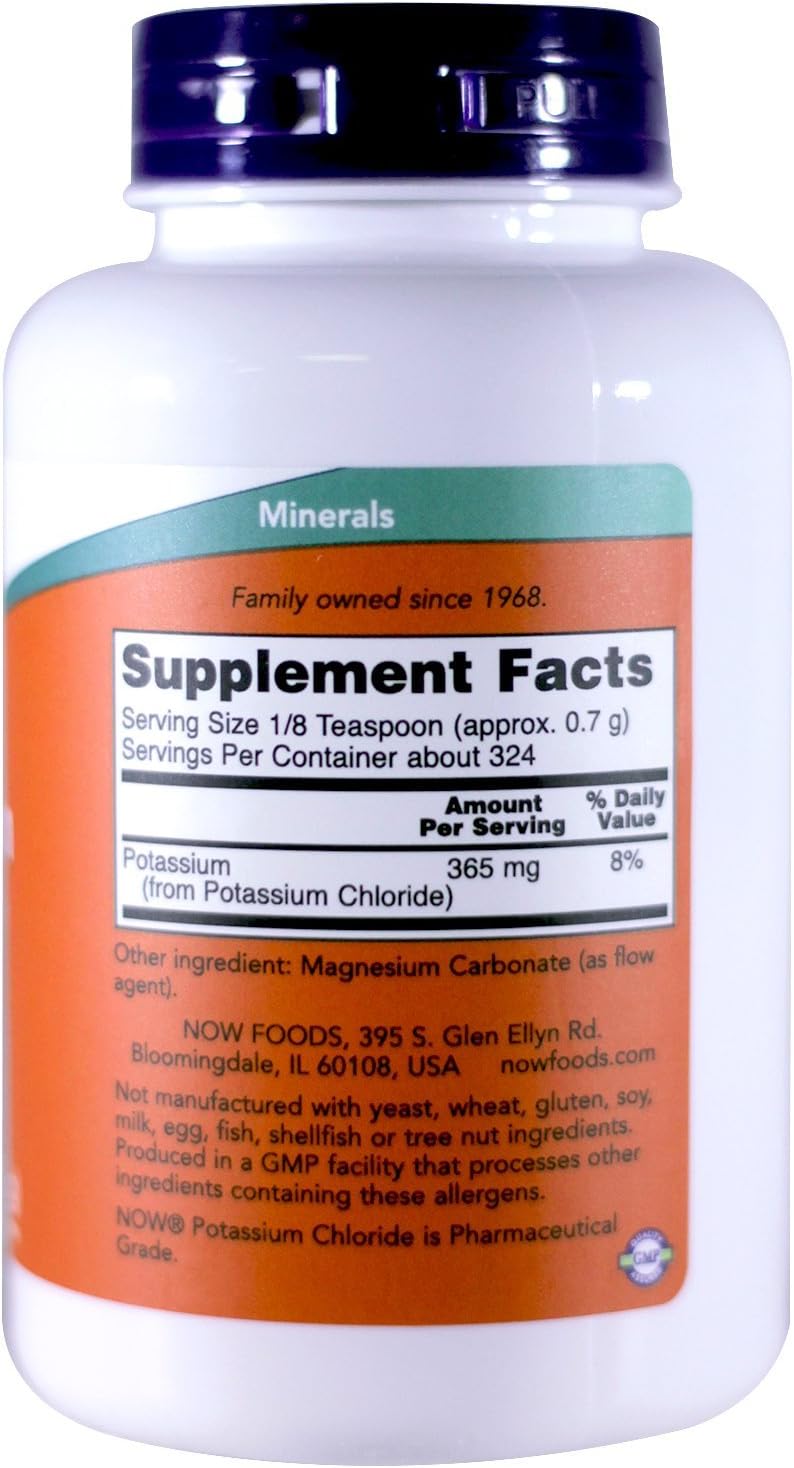 NOW Foods Potassium Chloride Powder, 365 mg, 8 oz.