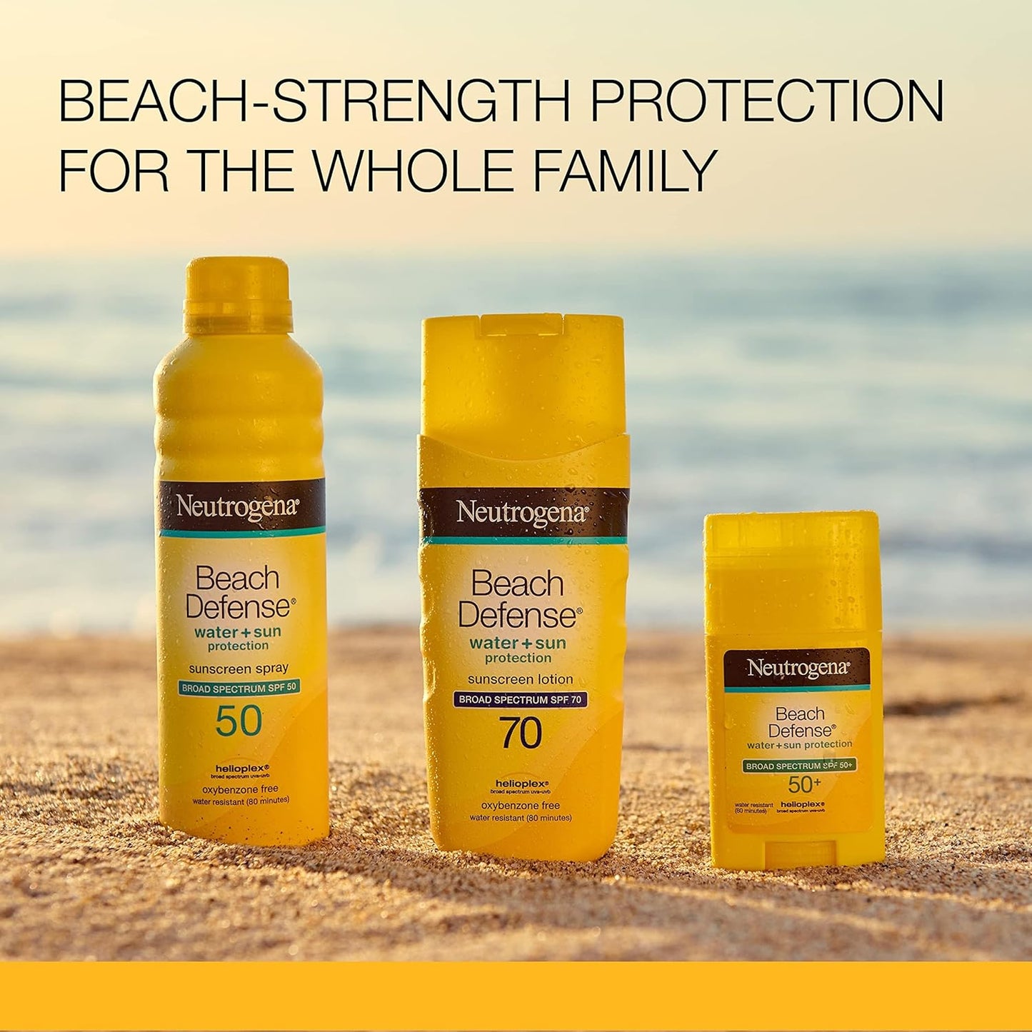 Neutrogena Beach Defense Water-Resistant Face & Body SPF 70 Sunscreen Lotion with Broad Spectrum UVA/UVB Protection, Oil-Free Fast-Absorbing Sunscreen Lotion, Oxybenzone-Free, 6.7 oz