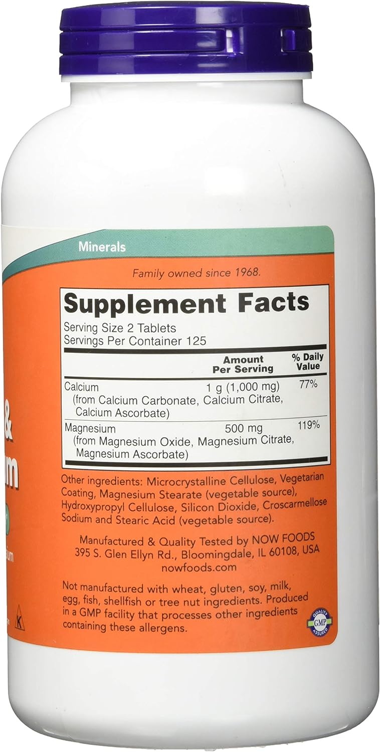 NOW Foods Calcium & Magnesium, 500/250 mg, 100 Tablets