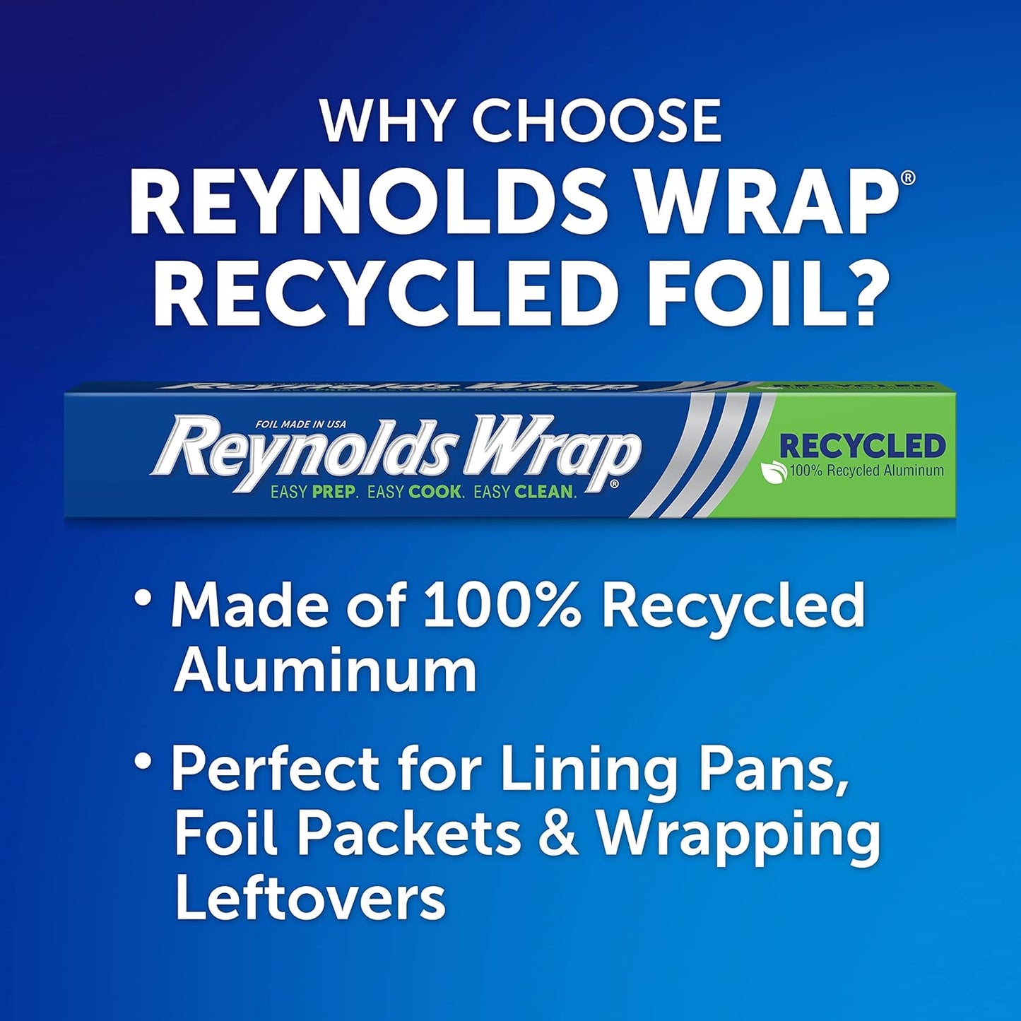 Reynolds Wrap Recycled Aluminum Foil, 200 Square Foot Roll