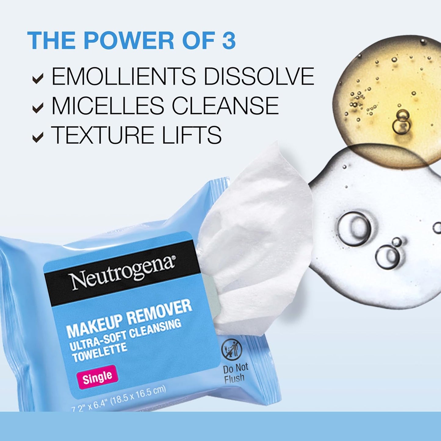 Neutrogena Makeup Remover Wipes Singles, Daily Facial Cleanser Towelettes, Gently Removes Oil & Makeup, Alcohol-Free Makeup Wipes, Individually Wrapped, 20 ct