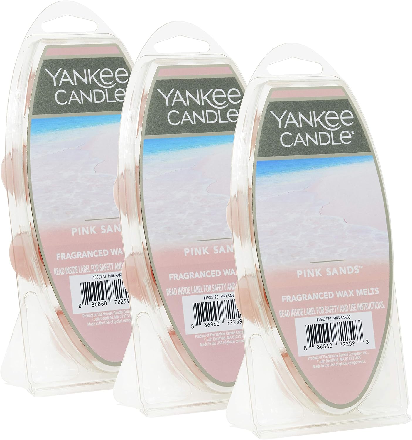 Yankee Candle Pink Sands Wax Melts, 3 Packs of 6 (18 Total),Light Pink