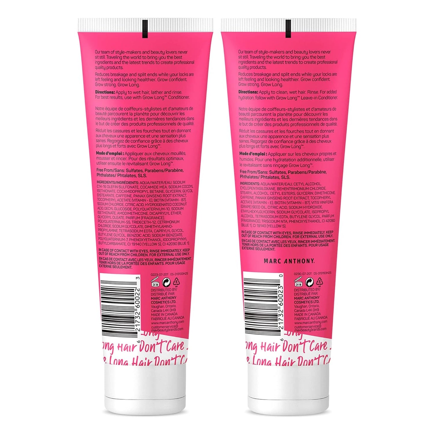 Marc Anthony Shampoo and Conditioner Gift Set, Grow Long Biotin - Anti-Frizz Deep Conditioner For Split Ends & Breakage - Vitamin E, Caffeine & Ginseng for Curly, Dry & Damaged Hair