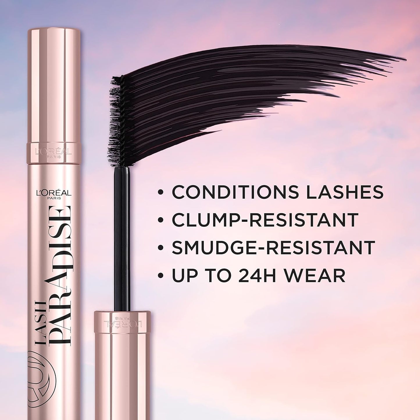 L’Oréal Paris Makeup Lash Paradise Mascara, Voluptuous Volume, Intense Length, Feathery Soft Full Lashes, No Flaking, No Smudging, No Clumping, Mystic Black, 0.28 Fl Oz (Pack of 1)