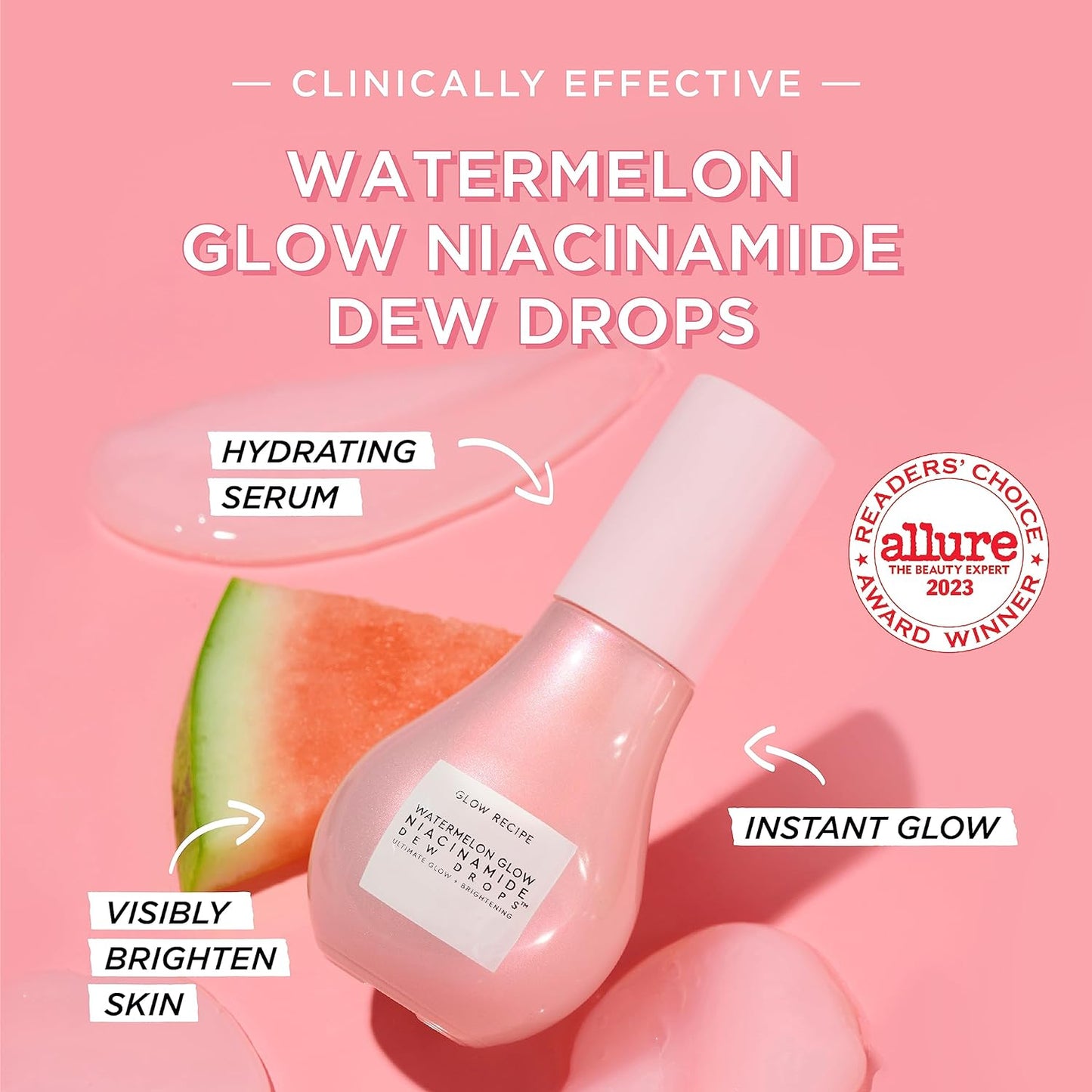 Glow Recipe Watermelon Glow Niacinamide Dew Drops Hydrating Serum with Hyaluronic Acid (40ml)