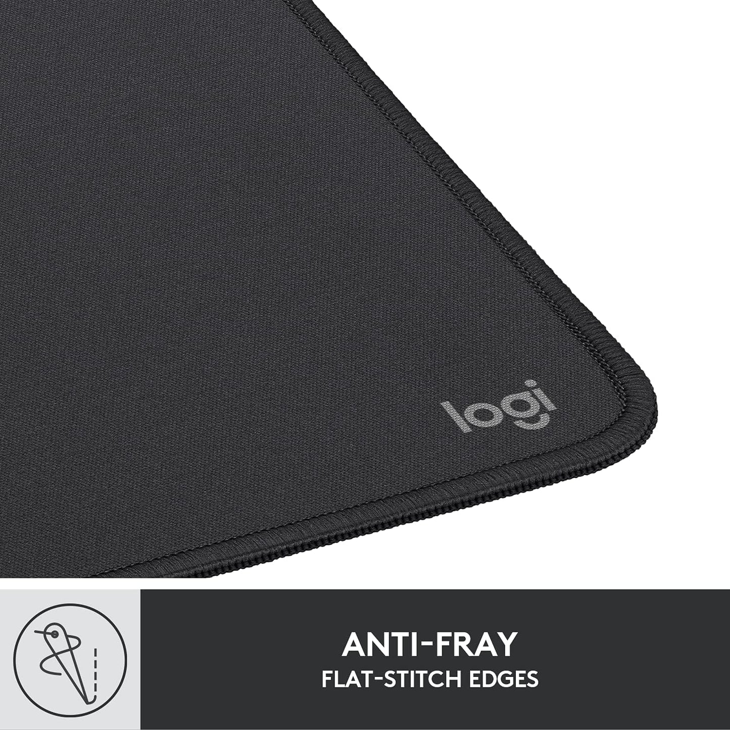 Logitech Mouse Pad - Studio Series, Computer Mouse Mat with Anti-Slip Rubber Base, Easy Gliding, Spill-Resistant Surface, Durable Materials, Portable, in a Fresh Modern Design, Graphite