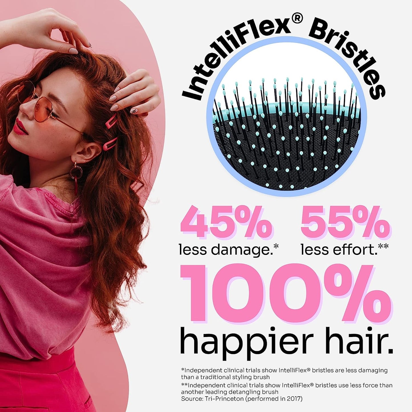 Wet Brush Original Detangler Hair Brush, Amazon Exclusive Aqua- Ultra-Soft IntelliFlex Bristles-Detangling Hairbrush Glides Through Tangles For All Hair Types (Wet Dry & Damaged Hair) - Women & Men