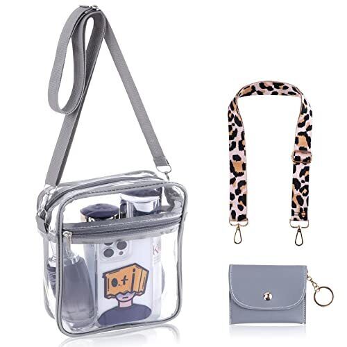 HOSTK Clear Crossbody Bag Stadium Approved Transparent Messenger Shoulder