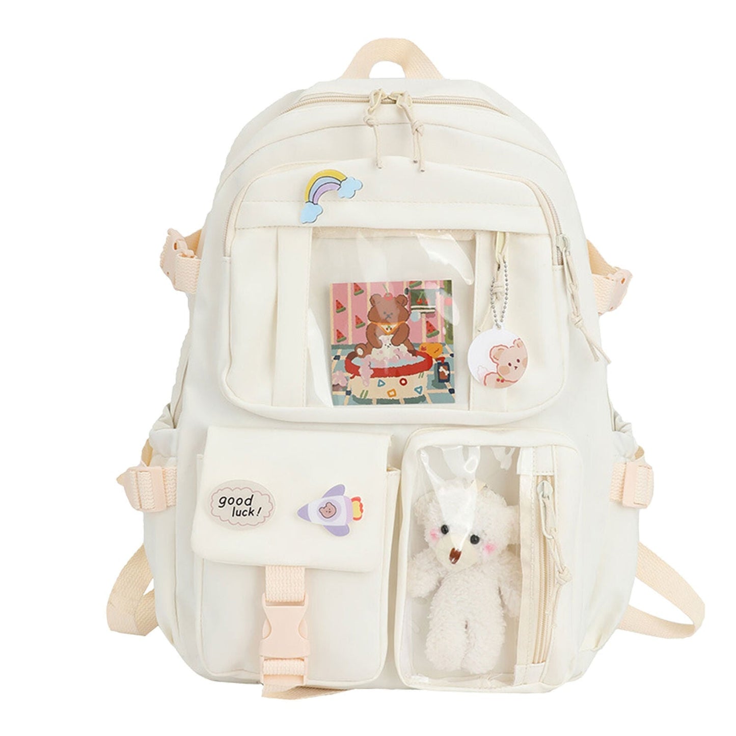 Teens School Backpack Kawaii Cute Bear College Travel Casual Bag for Girls Women