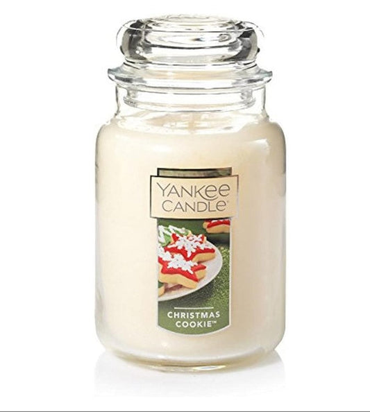 Yankee Candle Christmas Cookie Scented, Classic 22oz Large Jar Single Wick Candle, Over 110 Hours of Burn Time, Christmas | Holiday Candle