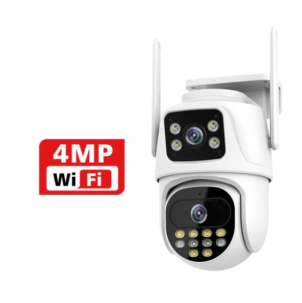 Wifi Surveillance Camera Outdoor PTZ 9MP Three lens 8X Digital Zoom AI Auto Tracking Humanoid Detection 4MP Security Camera