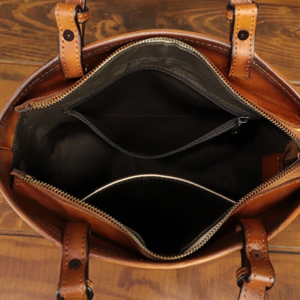 Genuine Leather Women Small Shoulder Bag Crossbody Purses Handmade Retro Handbag