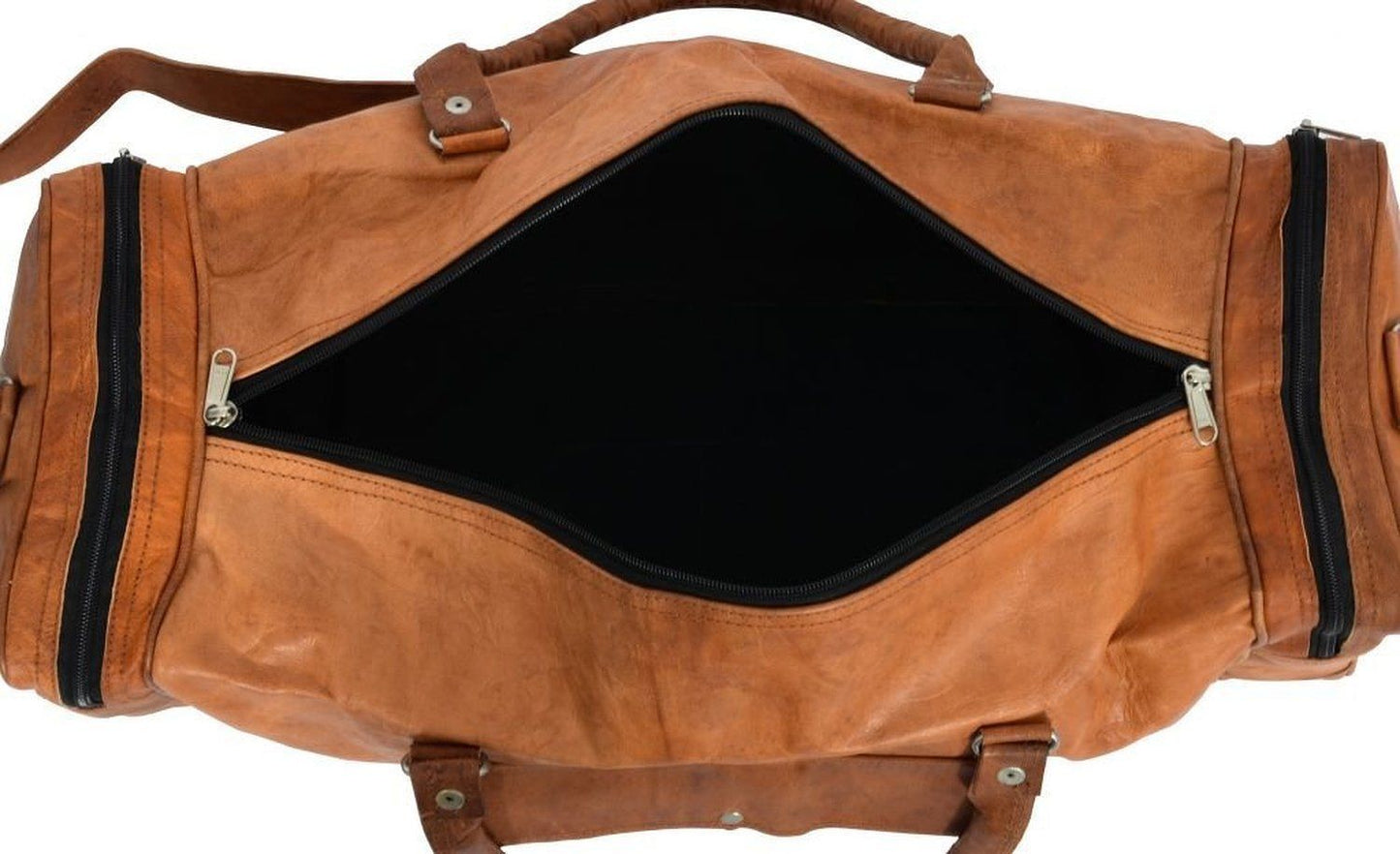 New Men's genuine Brown Leather Retro vintage Large Round duffle travel gym bag