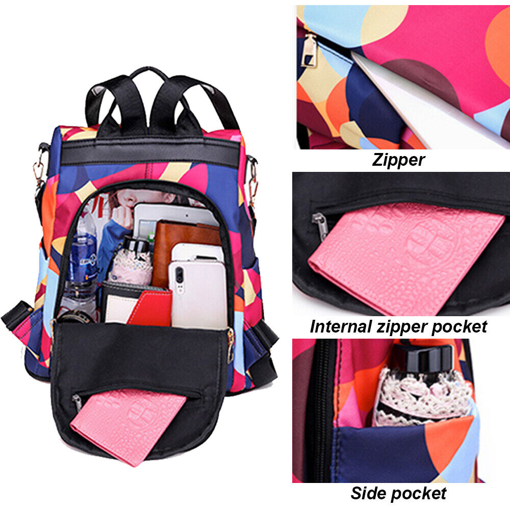 Anti-Theft Waterproof Backpack Women Purse Shoulder Rucksack Oxford Travel Bag