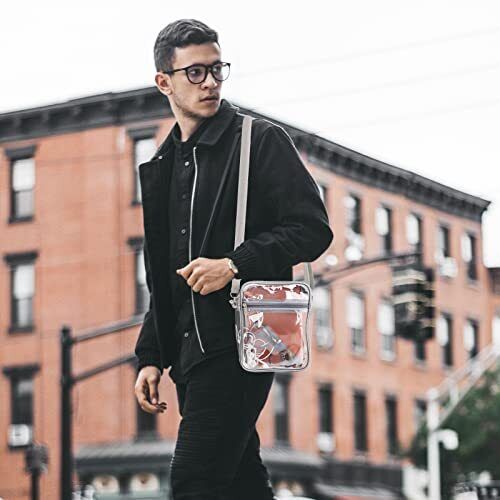 HOSTK Clear Crossbody Bag Stadium Approved Transparent Messenger Shoulder