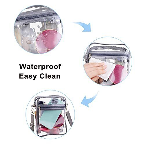 HOSTK Clear Crossbody Bag Stadium Approved Transparent Messenger Shoulder