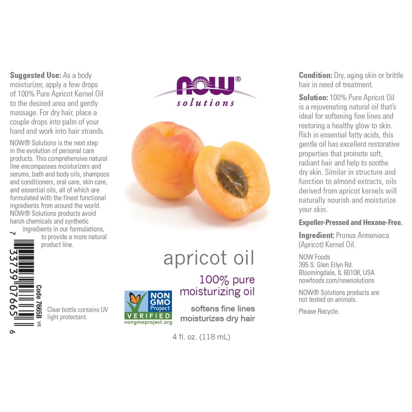 NOW Foods Apricot Kernel Oil, 4 fl. oz.