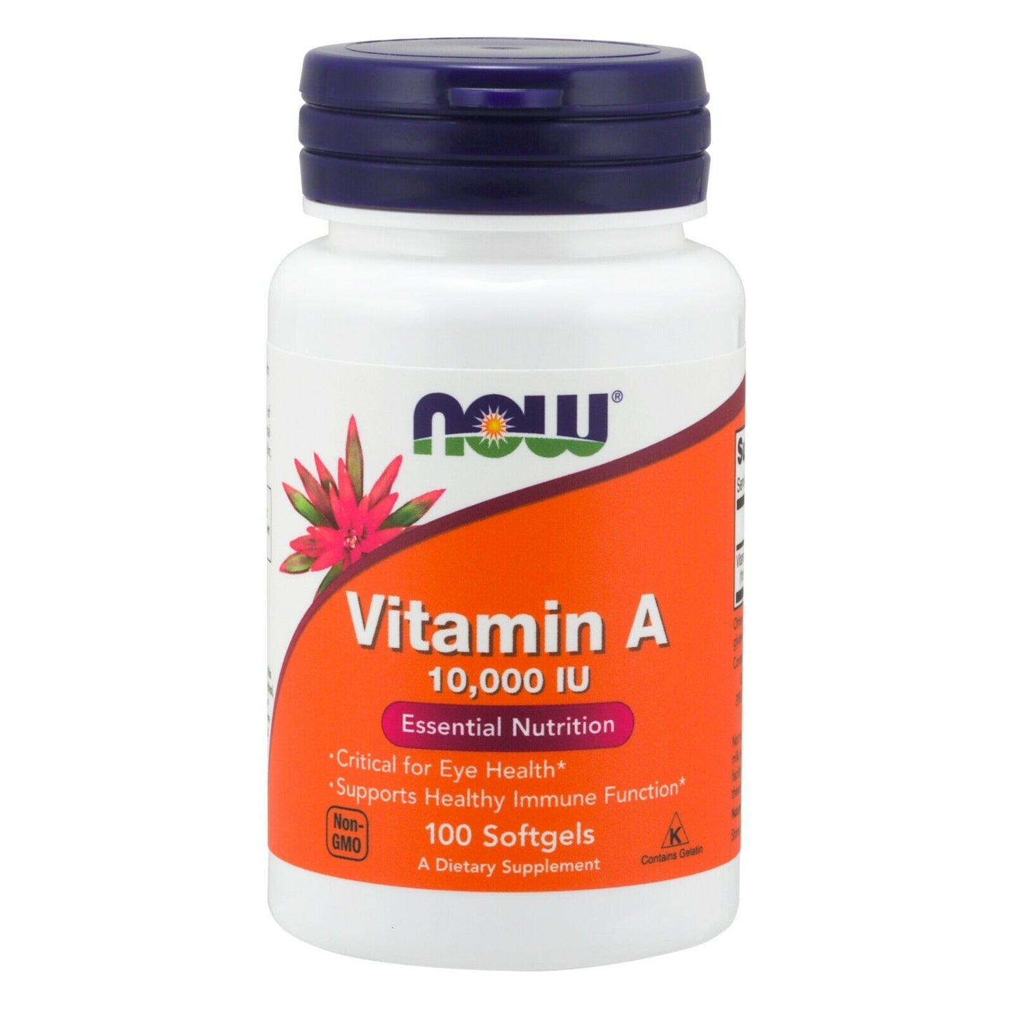 NOW Foods Vitamin A, 10,000 IU, 100 Softgels