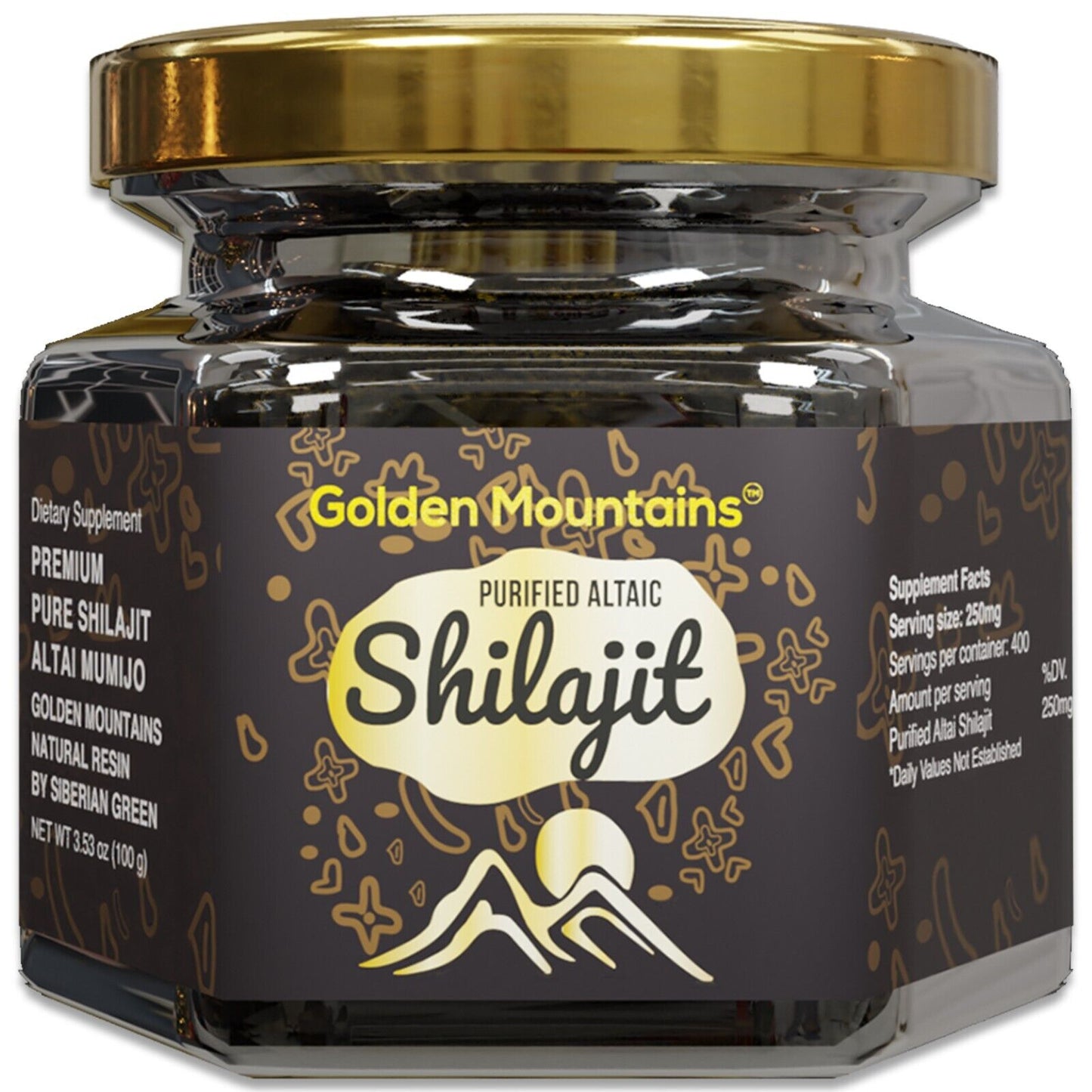 Golden Mountains Shilajit Resin Premium Pure Authentic Siberian Altai 100g