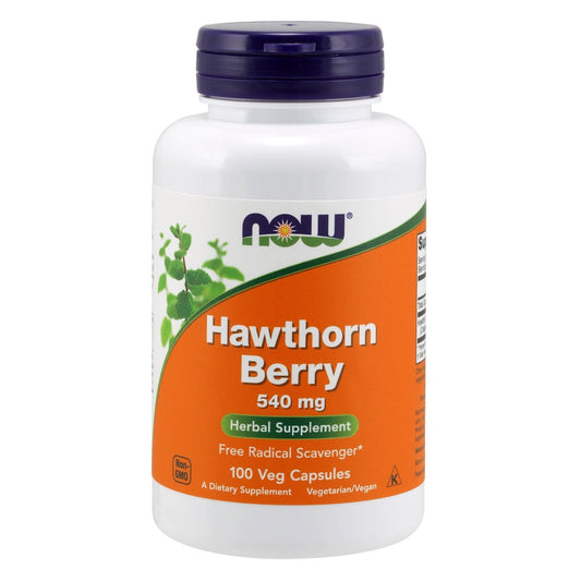 NOW Foods Hawthorn Berry 540 mg, 100 Veg Capsules