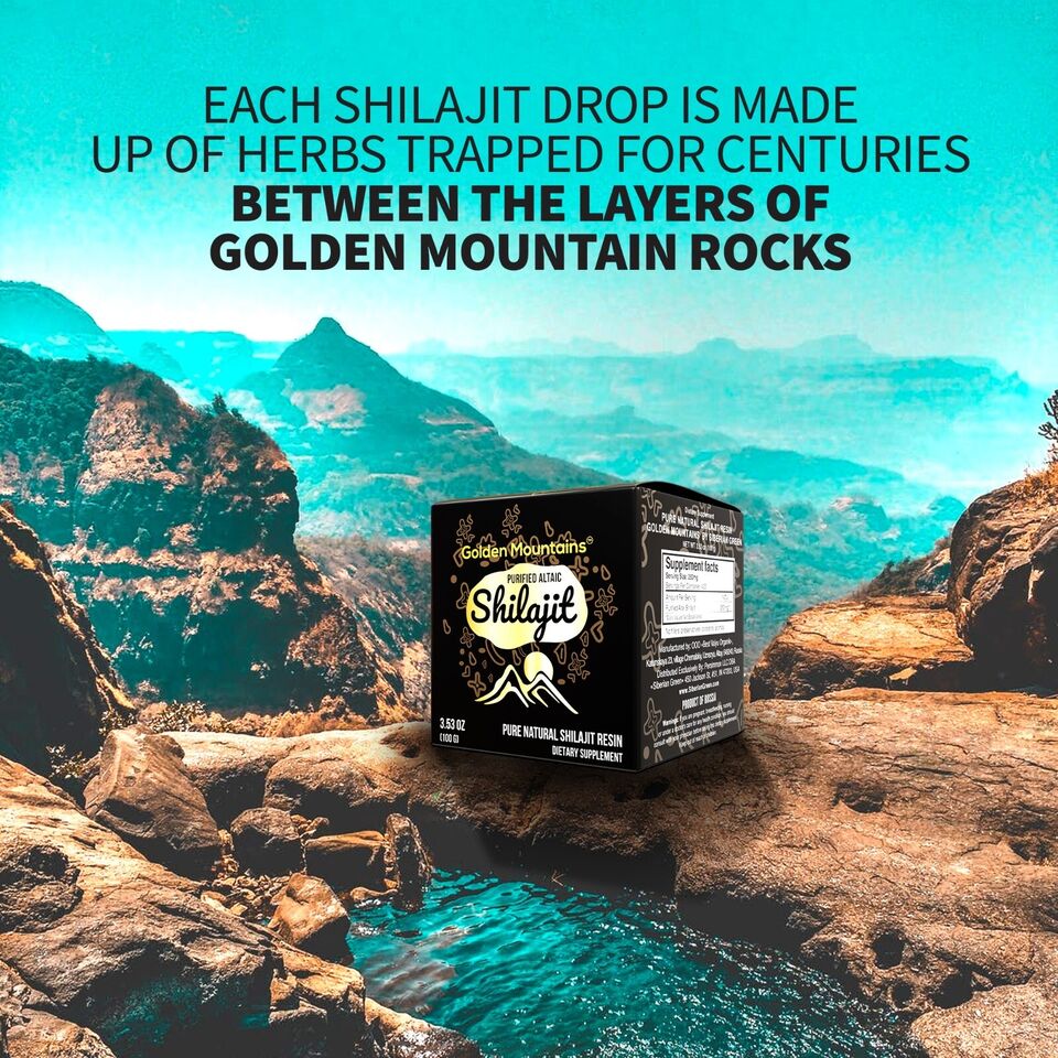 Golden Mountains Shilajit Resin Premium Pure Authentic Siberian Altai 100g