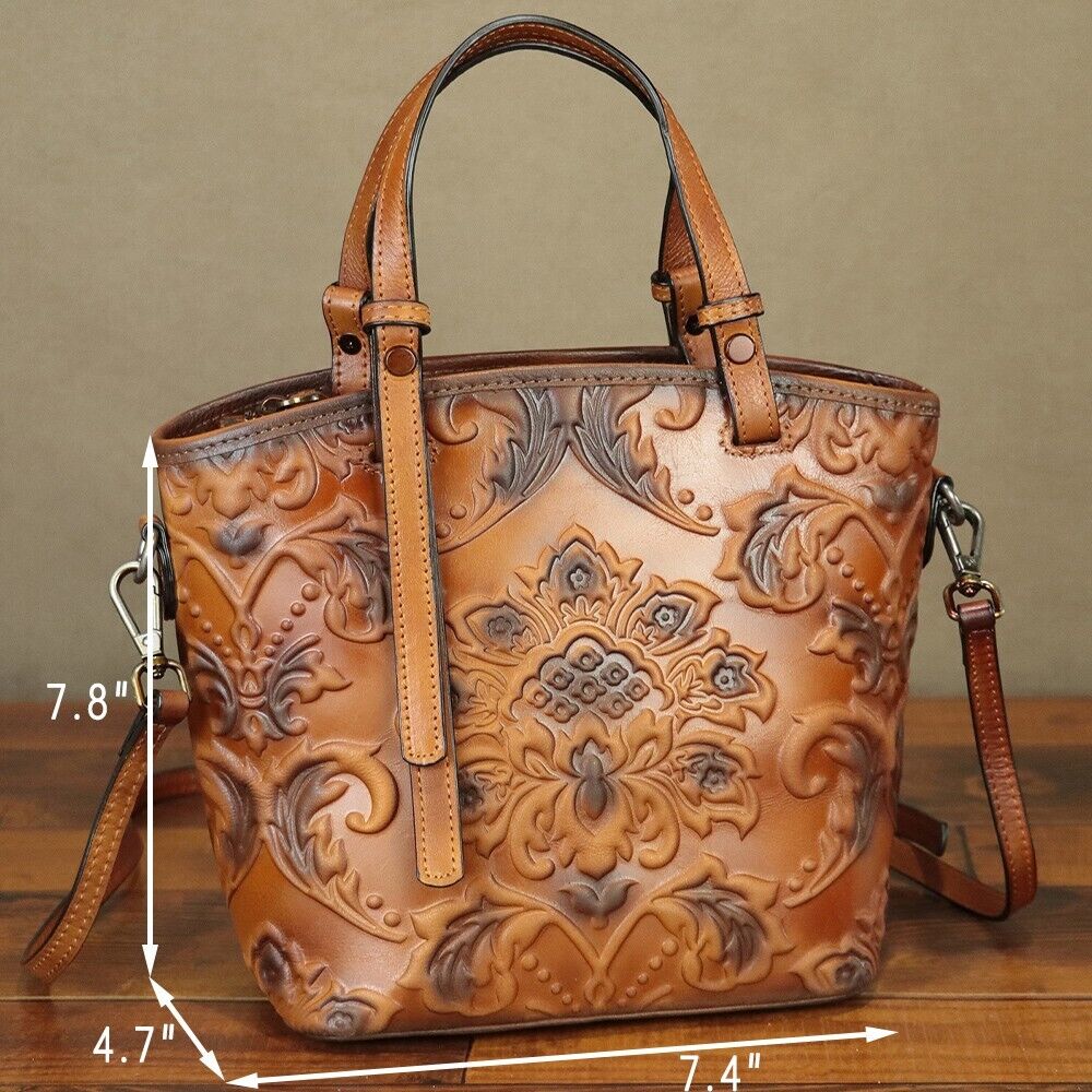 Genuine Leather Women Small Shoulder Bag Crossbody Purses Handmade Retro Handbag