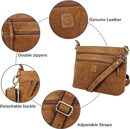 Handmade Vintage leather Shoulder Purse Women's Crossbody Handbags Casual Bag