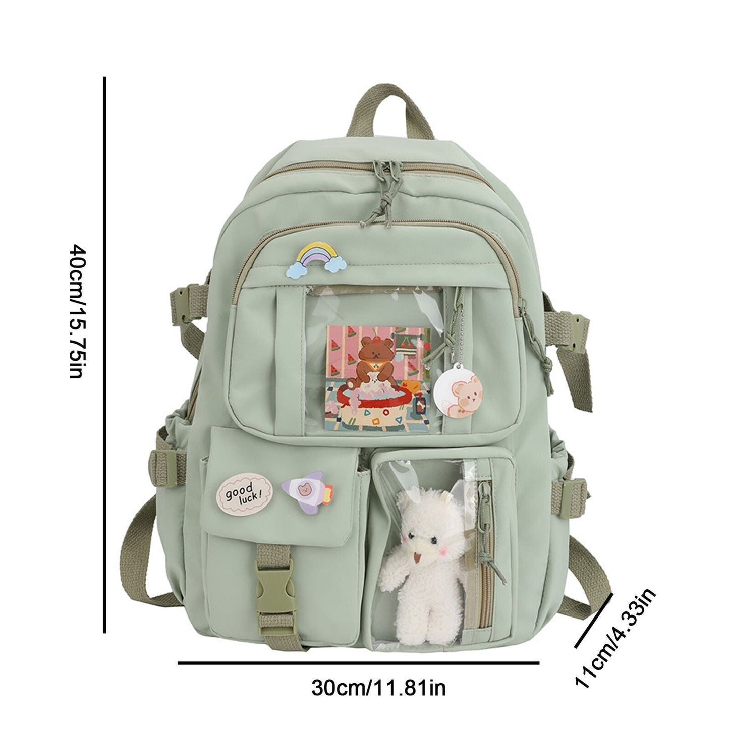 Teens School Backpack Kawaii Cute Bear College Travel Casual Bag for Girls Women